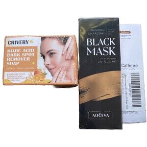 Kojic Acid Dark Spot Remover Soap Bars C Bamboo Black Mask Caffeine Repair Lot